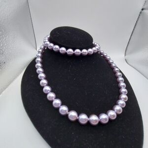 Joan Rivers Vintage Gray faux Pearls 14" Necklace. VGC.